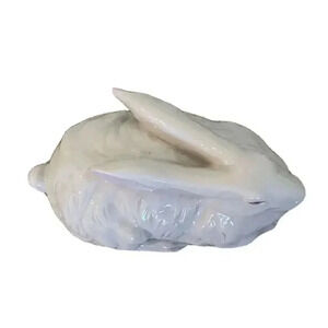 Toscany Collection White Bunny Rabbit with Pink‎ Eyes, Ears, Nose 4”Tall